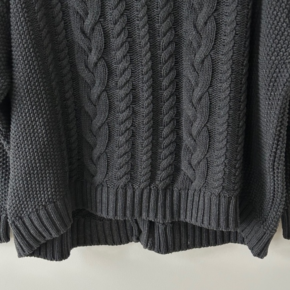 Quince 100% Organic Cotton Oversized Gray Cable Cardigan - Picture 11 of 16